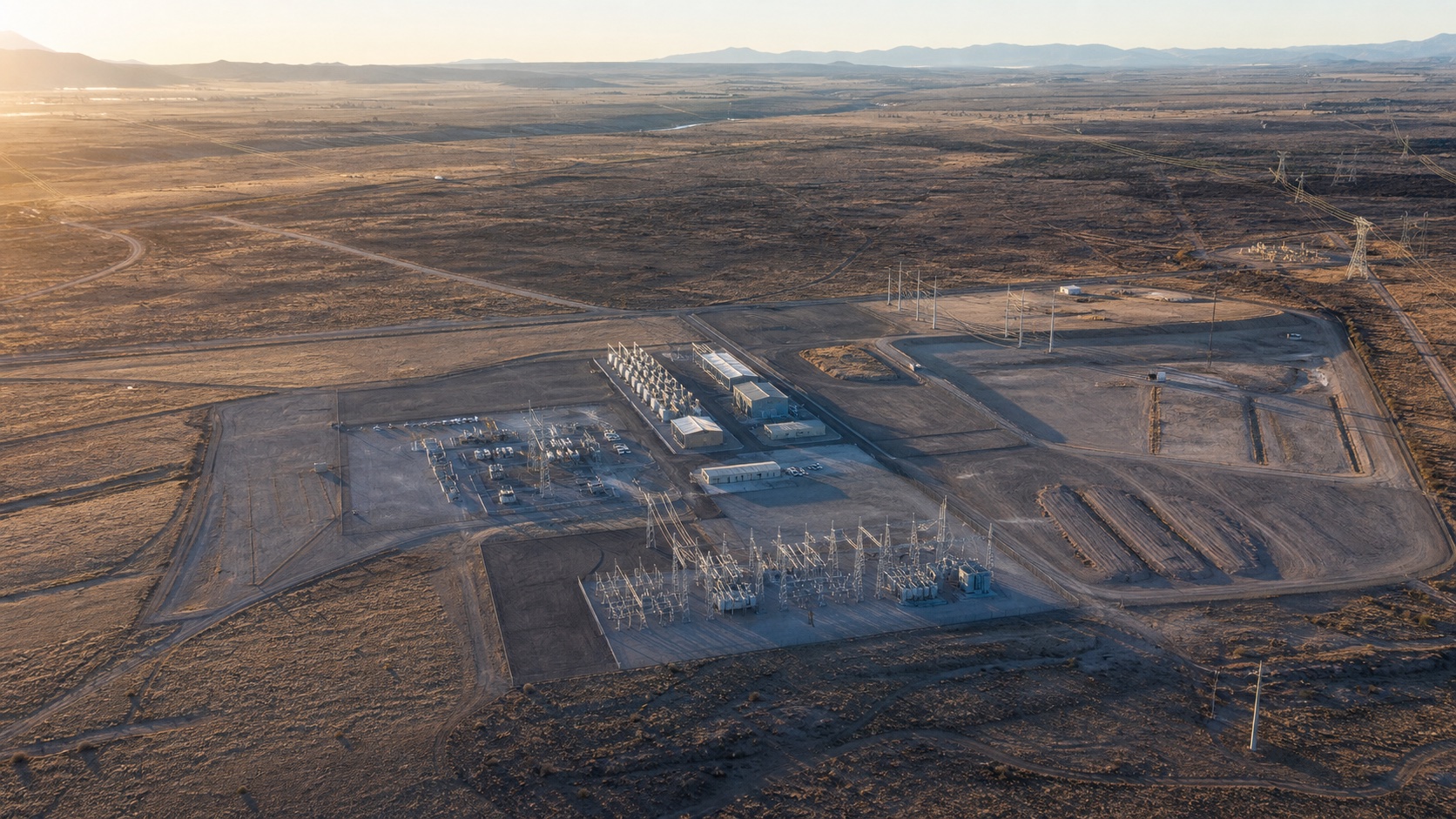 Phase III aerial view at portfolio stabilization, showing the 180 MW portfolio build-out ceiling realized across the institutional-scale footprint.